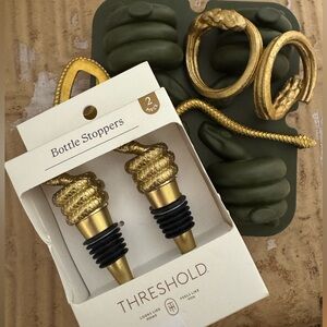 Threshold Snake Barware- Stoppers, Ice Mold, Opener & Napkin Rings